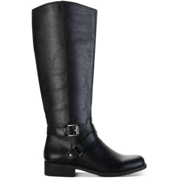 Style & Co. Women's Marliee Faux Leather Wide Calf Boots Black Size 7M NWB - Picture 2 of 4